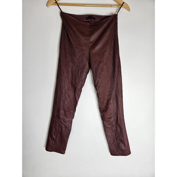 The Row Moto Stretch Lambskin Leather Red Moto Leggins Minimalist Size 2 - Picture 1 of 6